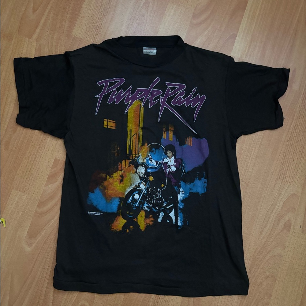 1984 Prince "Purple Rain" Vintage Band Tour Promo T-shirt Size M DRY ROT